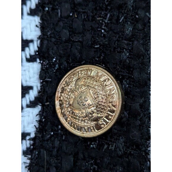 Wiwal Orna Dress Jacket Womens Small Tweed Metallic Black White Houndstooth - Picture 6 of 10